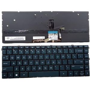 Amerikaans Spaans laptoptoetsenbord met achtergrondverlichting voor HP Spectre x360 AW AW0003DX AW0008CA AW0013DX AW0020NR AW0023DX(US Blue)