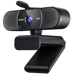 EMEET C960 2K webcam met microfoon, 2K QHD, 2 ruisonderdrukkende microfoons, TOF Autofocus Streaming Webcam met Privacy Cover, Plug&Play USB-webcam voor gesprekken, conferenties, zoom/skype/YouTube