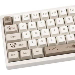 TIMSEKER Csutom Cherry Profile Keycaps met 146 toetsen, melkwitte toetsdoppen, 60 procent voor ANSI/ISO-lay-out, Cherry Mx-schakelaars, mechanisch, romig toetsenbord