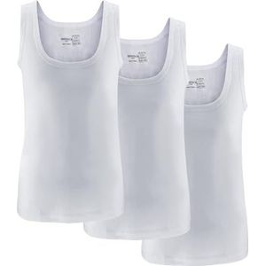 UNDEREA 3 stuks jongens tank top classic onderhemden - gekamde fijne rib 100% katoen, wit, 3-4 Jaar