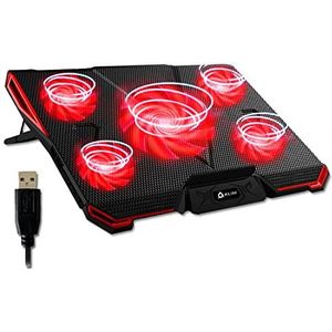 KLIM - Cyclone - Laptopkoeler - Rood - 5 Ventilatoren