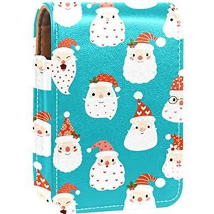 Gepersonaliseerde Lipstick Case Draagbare Make-up Tas Cosmetische Pouch Lippenstift Houder Make-up Organizer Kerst, Meerkleurig, 9.5x2x7 cm/3.7x0.8x2.7 in