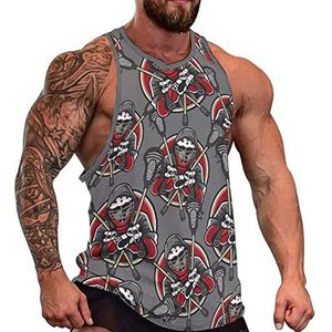 Cross Hockey Bat Tank Top Mouwloos T-shirt Trui Gym Shirts Workout Zomer Tee