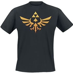 T-Shirt met Korte Mouwen The Legend of Zelda Hyrule Logo Zwart Uniseks