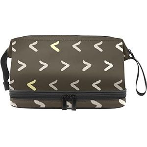 Dubbele Laag Cosmetische Tas Kleine Pijl Draagbare Make-up Tas Reizen Organizer Pouch Voor Vrouwen Meisjes Toiletries Tassen, Meerkleurig, 27x15x14 cm/10.6x5.9x5.5 in, Make-up zakje