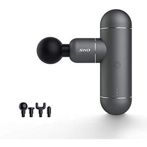 Massagepistool, mini massage gun, massageapparaat met 3 snelheden, elektrisch handmassageapparaat met 4 massagekoppen voor nek, schouders, rug, 1500 mAh - 2500 mAh