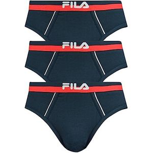 FILA Herenslip, 3-pack - briefs, logoband, Urban, Cotton Stretch, effen, marineblauw, XL