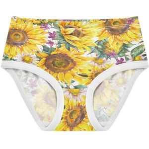 YOUJUNER Meisjesondergoed zonnebloem patroon peuter onderbroek katoenen broek kleine meisjes slips comfort kinderen onderbroek, Meerkleurig, 8 jaar