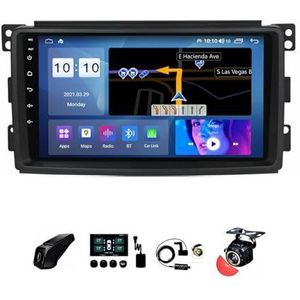 BOJONTN 22,9 cm (9 inch) Android 12 Autoradio 2 DIN voor Benz Smart 2006-2009 met achteruitrijcamera, stuurwielbediening, Bluetooth, GPS, Navi CarPlay, draadloos (grootte: S400 4 64G)