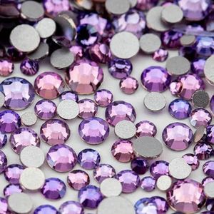 SS6-SS20 Mixformaat Glazen Strass Kristal Flatback Glitter Steen Nail Art Accessoires DIY Decoratie-Engel Violet-Mixformaat (20g)