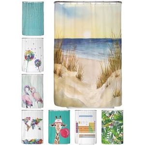 arteneur® - Kleurrijke bloemen - Anti-schimmel douchegordijn, 120 x 180 cm, gerecycled, met Oeko-Tex-standaard 100, verzwaarde zoom, ondoorzichtig, waterdicht, wasbaar, 8 ringen en e-book (mogelijk