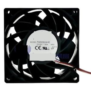 Voor Delta Electronics THD0924HE HKX DC 24V 1.80A 90x90x38mm 3-draads serverkoelventilator