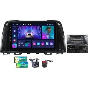 Android 13 Dual Din Car Stereo voor Mazda 6 Atenza 3 2012-2015 met 9 inch Screen Media Player met Carplay Android Auto Bluetooth 5.0 4G WiFi GPS-navigatie FM/RDS SWC + achtercamera(A,NF-1)