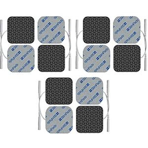 StimPads PRO -12 zilver EMS en TENS elektroden pads 40 x 40 mm 2 mm pinconnector de beste geleiding elektroden betrouwbaar en kwalitatief hoogwaardige zelfklevende elektroden gecertificeerd medisch
