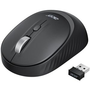 acer Bluetooth Draadloze muis, 1600 DPI dual-mode draadloze muis (Bluetooth + 2.4G), draagbare muis voor 3 apparaten, stille muis voor laptops, compatibel met Windows macOS Android iOS -zwart