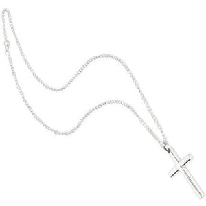 Kruis hanger, christelijke ketting Legering Kruis voor verjaardagscadeau voor Valentijnsdag Cadeau voor Kerstmis(Zilver)