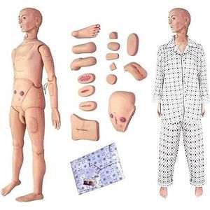 CHROX Patiëntzorg Vaardigheid Dummy Model Verpleegkundige Oefenpop,Demonstratie Menselijke Oefenpop Voor Verpleegkundige Training,Training CPR Simulator, PVC Anatomische Mannequin,170 Cm