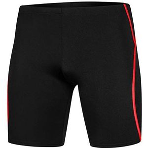 Aqua Speed Set zwembroek voor heren + incl. e-book | Jammer | Zwembroek mannen | Lang, 09 g. zwart - zwart/rood, L