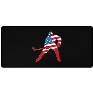 Amerikaanse hockeyspeler mode bureau muismat antislip gaming muismat accessoires decor 40x90cm
