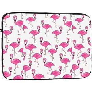 Roze flamingo zacht interieur, stijlvolle bescherming, laptoptas, verkrijgbaar in vijf maten, biedt perfecte bescherming voor uw apparaten, computerbinnenzak