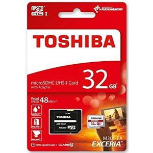 Toshiba High Speed Professional Micro SDHC 8GB Class 10 geheugenkaart zwart Klasse 10 - Model 2015 32GB wit/rood