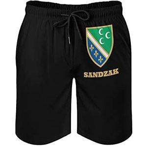 Sandzak Flag Zwembroek voor heren, bedrukte boardshorts, strandshorts, badmode, badpakken met zakken, M