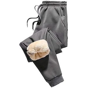 Joggingbroek Heren Winter Met Fleece Gevoerde Warme Trainingsbroek Fleece Pluche Gevoerde Joggingbroek Joggingbroek Winterbroek Trainingsbroek Met Zak, M-6XL Joggingbroek(Gray,6XL)