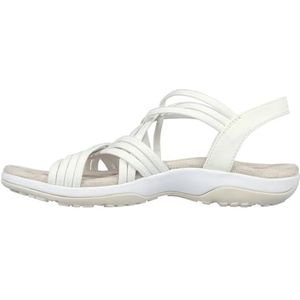 Skechers Stretch Fit 163185 Reggae Slim Sunny Side White sandalen voor dames van elastische stof, Wit, 38 EU