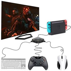 Bedrade toetsenbord- en muisadapter voor Nintendo Switch/PS4/PS3/Xbox One/Xbox 360 hostserie, led-indicator, USB-aansluiting, gameconsole, muis en toetsenbordconverter
