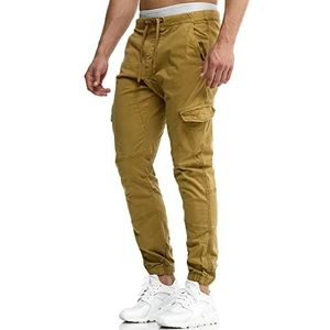 Indicode Heren Levy Cargo Pants | Cargobroek van katoen met 6 zakken Amber S