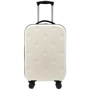 Koffer Reiskoffer Handbagage Uitbreidbare Bagage Opvouwbare Koffers Met Universele Wielen Douane Cijferslot Bagage Trolleykoffer (Color : Bianco, Size : 20in)