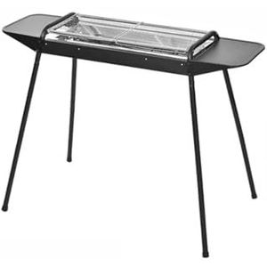 PNAJFUEL Draagbare houtskoolgrill, inklapbare roestvrijstalen rookoven, Bbq-grill, in hoogte verstelbare grill met afneembare zijtafel, voor outdoor koken, camping, zwart