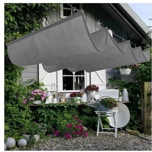 Zonnezeilen for buiten, intrekbare golfluifel pergola-afdekking, zonnebrandcrème schaduwdoek, U-vormige glijdende telescopische luifel pergola-afdekking, UV-bestendige pergola-luifel (Size : W2.4*L3m