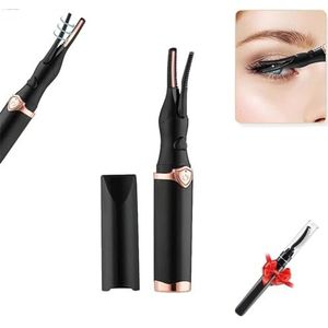 Verwarmde wimperkruller Wimperkruller, met wimperborstel Lash Lift Magic Mascara, elektrisch verwarmde wimperkruller USB oplaadbare wimperkruller, elektrisch wimpergereedschap (Size : Black)