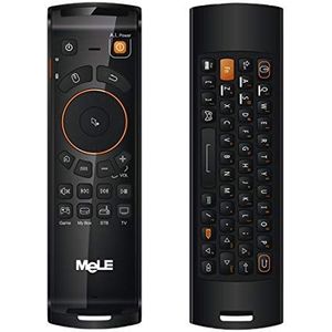 LIYC Draadloze Toetsenbord Afstandsbediening 2.4 GHz Fly Air Mouse Draadloze QWERTY Toetsenbord Afstandsbediening met IR Leren Functie voor Android TV Box/Notebook/PC MAC