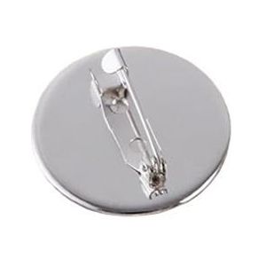 Broche Pin Trays met, Clasps Pin Disk Base， 10st 20mm 25mm Ronde Pin Messing Blank Pin Broche Base Tray Bezel DIY Sieraden Vinden (Kleur: Brons, Maat: 25mm Base Blank) (Color : Silvery2, Size : 20mm