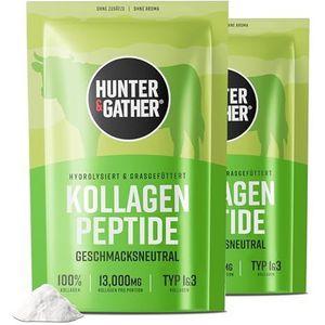 Hunter & Gather Rundercollageen Poeder 2 x 400g | Puur, Niet-gearomatiseerd Premium Gehydrolyseerd Rundercollageen Poeder Voor Haar, Huid, Nagels, Spieren | Supplementen Voor Dames En Heren