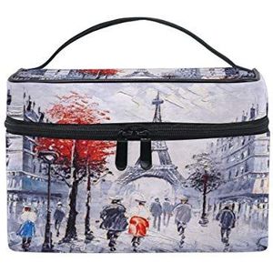 BIGJOKE Make-up Tas, Frankrijk Parijs Eiffeltoren Kunst Draagbare Reizen Case Grote Print Cosmetische Tas Organizer Vakken voor Meisjes Vrouwen Lady