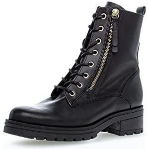 Gabor DAMES Enkellaarzen, Vrouwen Combat Laarzen,verwisselbaar voetbed,laarzen,halve laarzen,veterlaarzen,warm,Zwart (schwarz) / 67,38 EU / 5 UK