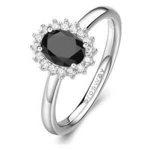 Brosway FANCY women's ring in 925 silver with white and black zircons FMB75B size 14