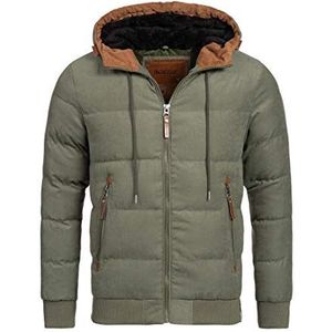 INDICODE Heren Adeline Winter Jacket | Winterjas met gevoerde capuchon Forest XL