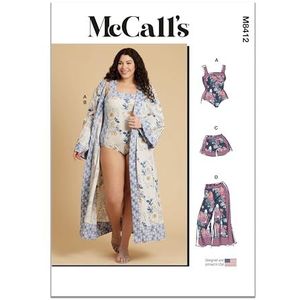 MCCALLS M8412W2 Bodysuit, gewaad, shorts en broek voor dames, W2 (20W-22W-24W-26W-28W)