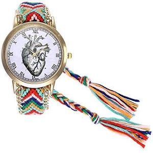 New Vintage Velvet Dames Analoge horloges Wool Strap ronde Dial hart patroon Casual Quartz analoog horloge Vrouwen Clock Relogio Feminino (Size : SP084-6)
