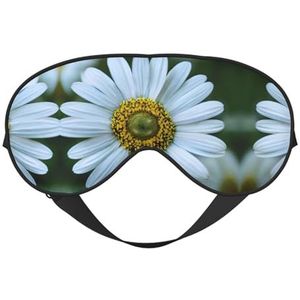 Wit slaapmasker met madeliefje, verstelbaar, ademend, modieus oogmasker voor een comfortabele slaapervaring