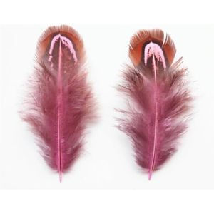 Natuurlijke Kleurrijke Kleine Ringneck Fazantenveren voor Ambachten 3-7cm Oorbellen Sieraden Creatie Carnaval Decor-Roze-500 Stuk