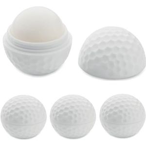noTrash2003 Set van 4 balsem voor soepele en delicate lippen, kusmond, in ronde box, tennisbal, golfbal, voetbal, set van 4 stuks (golf)