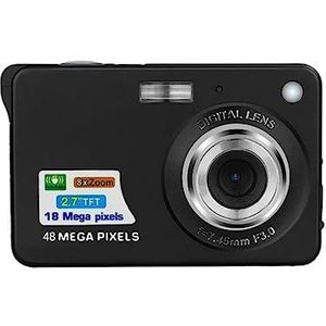 Digitale camera Autofocus Vlogging-camera 48MP met camcordercamera groot scherm for fotografie for kinderen en volwassenen Heldere Gedetailleerde Beelden(Black)