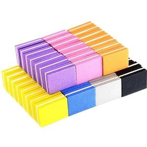 nagelbufferde zandkorrels Gel Polish Double-Sided Nail File Sponge Buffer 100/180 Grit Multicolor 100/200 Pcs(200pcs-grey)