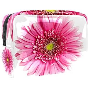 Waterdichte cosmetische tassen, Roze bloem patroon reizen cosmetische tassen, multifunctionele draagbare make-up tassen, reizen cosmetische tas organizer voor vrouwen