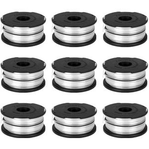 Odashen 9 Pack DF-065 Vervanging Spoel Lijn voor ZWART+DECKER ZWART+DECKER GH710 GH700 GH750 Elektrische Trimmer, 33ft 0.075 ""String Trimmer Dual Line Spoel voor 90517175, 90567225N Spoelen 900745470